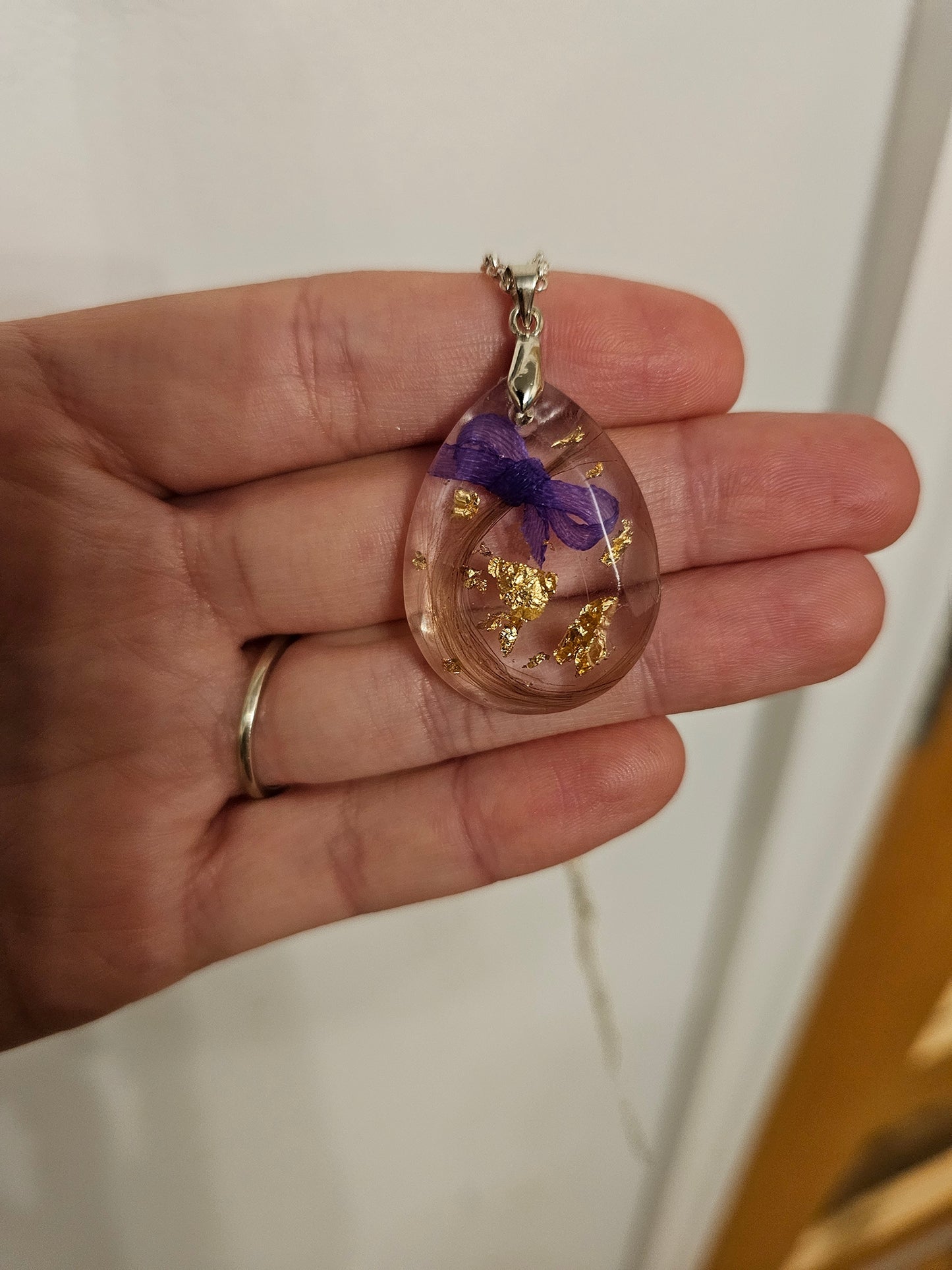 Encapsulated Hair Pendant